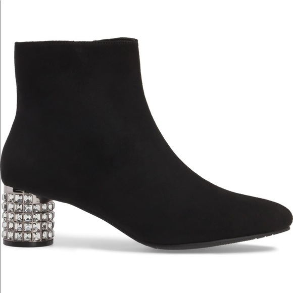 Sparkling Crystal Embellished Kitten Heel Booties - Picture 5 of 5